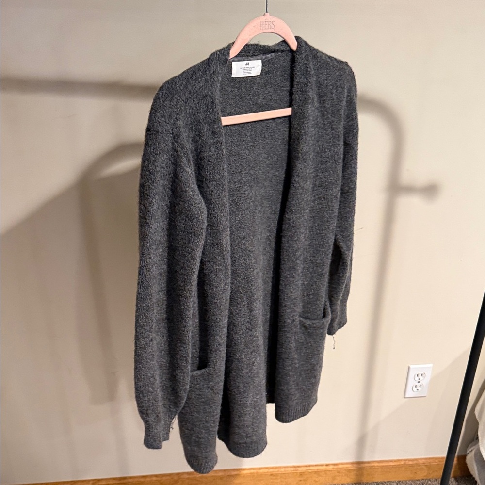H&M Charcoal Open-Front Cardigan